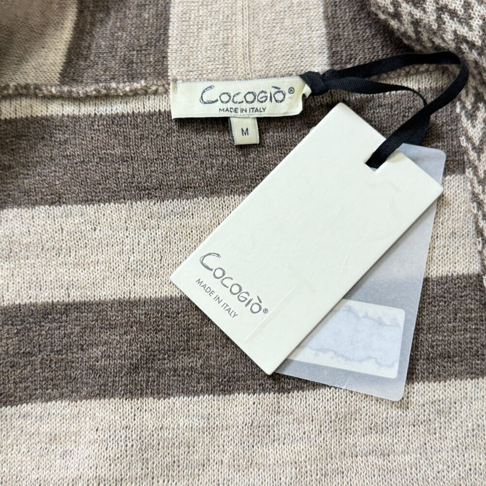 Cocogio Women's Open Front Cardigan Sleeve Length 3/4, Size M, Made in Italy - Picture 9 of 10